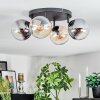 Gastor Plafonnier, Boule lumineuse Ambre, Clair, Fumé, 4 lumières