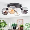 Gastor Plafonnier, Boule lumineuse Ambre, Clair, Fumé, 4 lumières