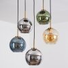 Koyoto Suspension, Boule lumineuse, Suspension Or, Noir, 5 lumières