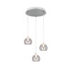 Flynt Suspension Luminaires Trio LED Chrome, 3 lumières