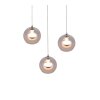Flynt Suspension Luminaires Trio LED Chrome, 3 lumières
