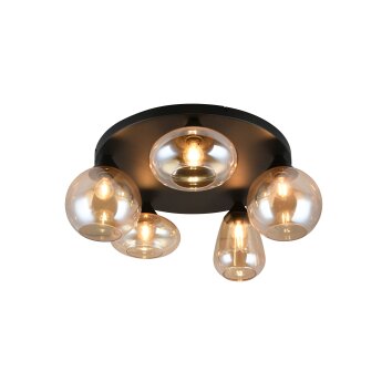 Lumina Plafonnier Luminaires Trio Noir, 5 lumières