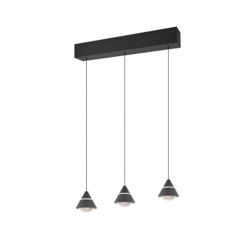 Romeo Suspension Luminaires Trio LED Noir, 3 lumières