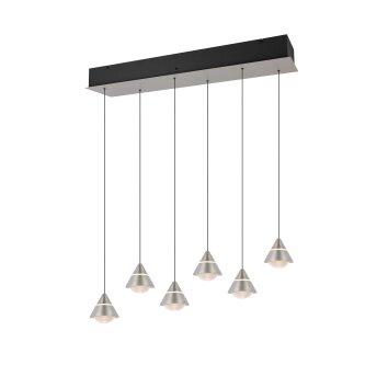 Romeo Suspension Luminaires Trio LED Nickel mat, 6 lumières