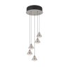 Romeo Suspension Luminaires Trio LED Nickel mat, 5 lumières