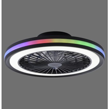 BRANDON Plafonnier Luminaires Leuchten Direkt LED Noir, 2 lumières, Télécommandes, Changeur de couleurs