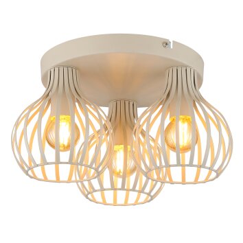 Mateo Plafonnier Luminaires Globo Lighting Crème, 3 lumières