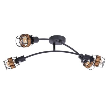 Malik Plafonnier Luminaires Globo Lighting Noir, 4 lumières