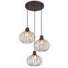 Mateo Suspension Luminaires Globo Lighting Rouille, 3 lumières