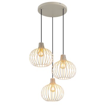 Mateo Suspension Luminaires Globo Lighting Crème, 3 lumières
