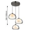 Avila Suspension Luminaires Globo Lighting LED Chrome, Noir, 1 lumière, Télécommandes