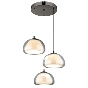 Avila Suspension Luminaires Globo Lighting LED Chrome, Noir, 1 lumière, Télécommandes