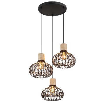 Dorthy Suspension Luminaires Globo Lighting Gris, Noir, 3 lumières