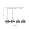 Dorthy Suspension Luminaires Globo Lighting Gris, Noir, 4 lumières