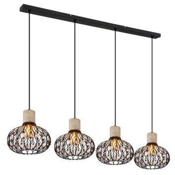 Dorthy Suspension Luminaires Globo Lighting Gris, Noir, 4 lumières