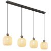 Brokana Suspension Luminaires Globo Lighting Chrome, Noir, 4 lumières