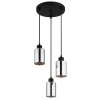 Alonso Suspension Luminaires Globo Lighting Noir, 3 lumières