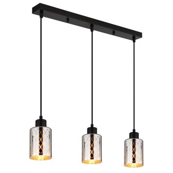 Alonso Suspension Luminaires Globo Lighting Noir, 3 lumières