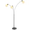 Brokana Lampadaire Luminaires Globo Lighting Chrome, Noir, 3 lumières