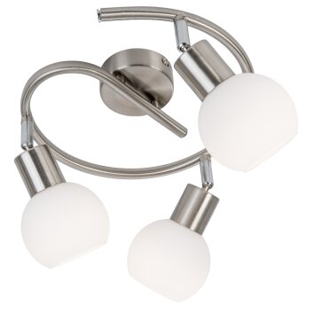 Loxy Plafonnier Luminaires Globo Lighting Nickel mat, 3 lumières