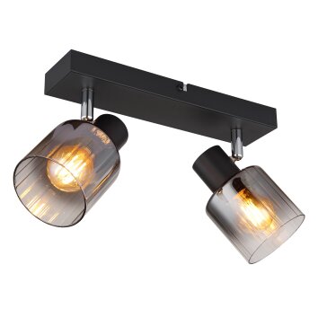 Jack Plafonnier Luminaires Globo Lighting Noir, 2 lumières
