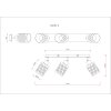 Alonso Plafonnier Luminaires Globo Lighting Noir, 3 lumières