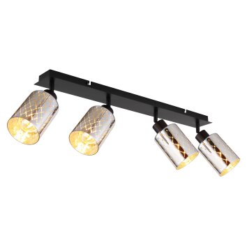 Alonso Plafonnier Luminaires Globo Lighting Noir, 4 lumières
