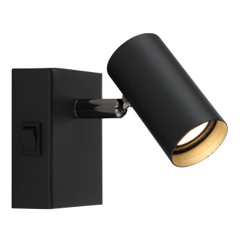 Este Applique murale, Spot mural Luminaires Globo Lighting LED Chrome, Noir, 1 lumière