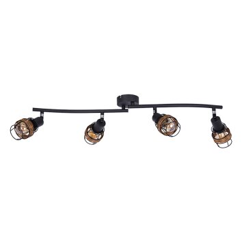 Malik Plafonnier Luminaires Globo Lighting Noir, 4 lumières