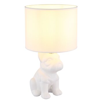 Dogo Lampe à poser Luminaires Globo Lighting Blanc, 1 lumière