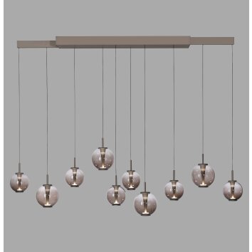 E-Infinity Suspension Luminaires Paul Neuhaus LED Bronze, 10 lumières, Télécommandes