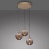 E-Infinity Suspension Luminaires Paul Neuhaus LED Bronze, 3 lumières, Télécommandes