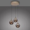 E-Infinity Suspension Luminaires Paul Neuhaus LED Bronze, 3 lumières, Télécommandes
