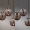 E-Infinity Suspension Luminaires Paul Neuhaus LED Bronze, 3 lumières, Télécommandes