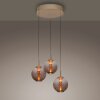 E-Infinity Suspension Luminaires Paul Neuhaus LED Bronze, 3 lumières, Télécommandes