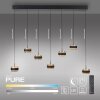Rings Suspension Luminaires Paul Neuhaus LED Noir, Transparent, 7 lumières, Télécommandes