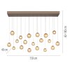 Popup Suspension Luminaires Paul Neuhaus LED Bronze, 19 lumières, Télécommandes