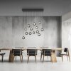 Popup Suspension Luminaires Paul Neuhaus LED Gris, 13 lumières, Télécommandes