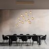 Popup Suspension Luminaires Paul Neuhaus LED Bronze, 13 lumières, Télécommandes