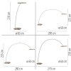 Loop-Bow Lampadaire, Lampadaires arc Luminaires Paul Neuhaus LED Bronze, 2 lumières