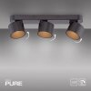 Cup Plafonnier Luminaires Paul Neuhaus LED Noir, 3 lumières