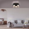 ELIO Plafonnier Luminaires Leuchten Direkt LED Noir, 3 lumières