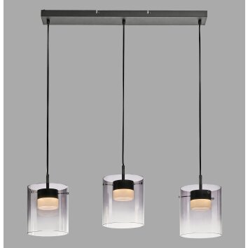 ELIO Suspension Luminaires Leuchten Direkt LED Noir, 3 lumières