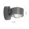 AKKU-CHIA Applique murale Luminaires Leuchten Direkt LED Argenté, 2 lumières, Télécommandes