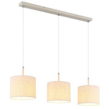 Deleon Suspension Luminaires Globo Lighting Chrome, Sable, 3 lumières