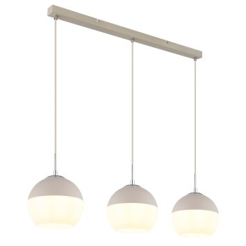Ragusa Suspension Luminaires Globo Lighting Chrome, Blanc, 3 lumières