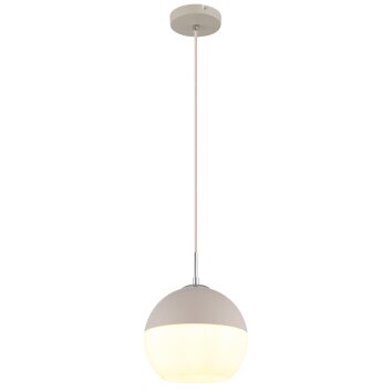 Ragusa Suspension Luminaires Globo Lighting Chrome, Blanc, 1 lumière