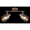 Walton Plafonnier Luminaires Globo Lighting Brun, Chrome, 2 lumières