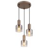 Walton Suspension Luminaires Globo Lighting Brun, 3 lumières