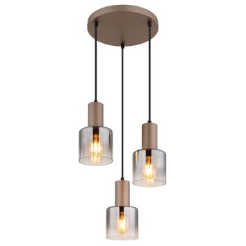 Walton Suspension Luminaires Globo Lighting Brun, 3 lumières